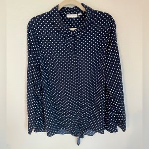 Susan Graver Polka dot Button down shirt size 18W